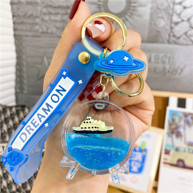 Wholesale Into Oil Boat Drift Bottle Acrylic Keychains